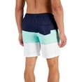 thumbnail image 2 of Club Room Mens Striped Colorblock Swim Trunks, 2 of 2