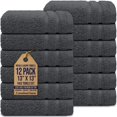 thumbnail image 1 of Canadian Linen Royale Face Towels Set, 13"x13", 12 Pack, Quick Dry Lightweight Soft Absorbent Cotton Face Cloth for Hotel Spa Motel Yoga Gym, Dark Grey, 1 of 9