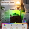 thumbnail image 3 of Mesa de noche LOAKEKEL HETS02PQBR con luz LED y estación de carga, 3 of 9