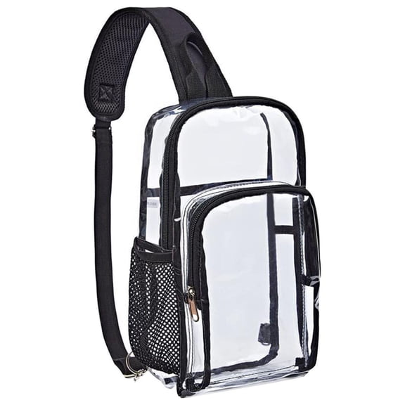 FVDPWYE Clear Sling Bag High Capacity Impervious Purse with Front Pocket Casual Rucksack