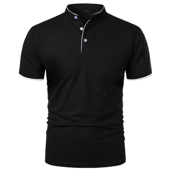 Ramiter Mens Polo Shirts Short Sleeve Men's Tactical Military Shirts Short Sleeve Slim Fit Camo Shirt Black,M