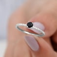 thumbnail image 3 of Rosec Jewels Certified Lab Grown Black Diamond Promise Ring for Women - 5 mm - AAAA Quality - Black and White Diamond Ring, 14K White Gold, US 12.00, 3 of 8