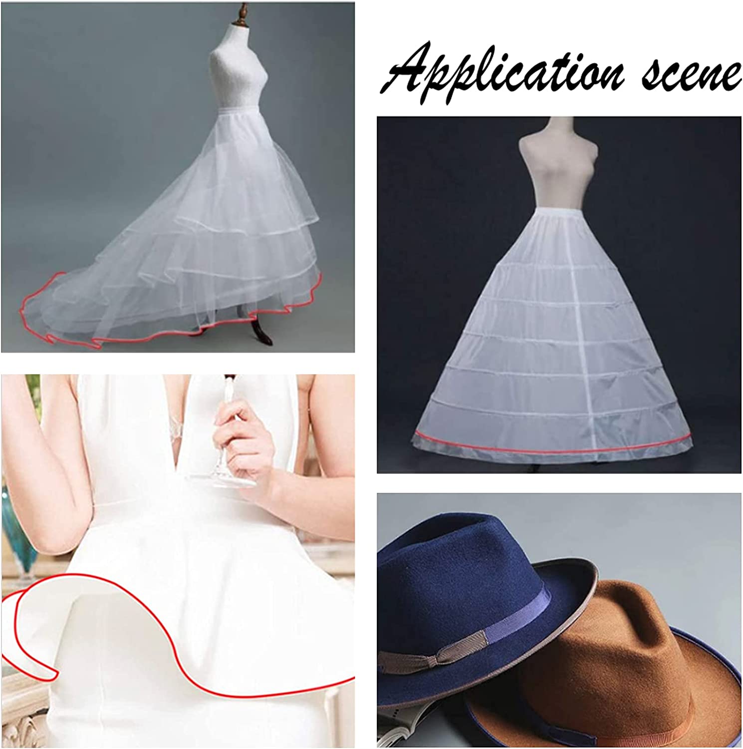 PATIKIL - Baleine Pour Couture (boning) - 10 Yards (9,14 M) X 6 Mm, Basse Densité, Polyester, Avec 40 Caps Silicone Blanc - Pour Corsets, Robes, Chapeaux