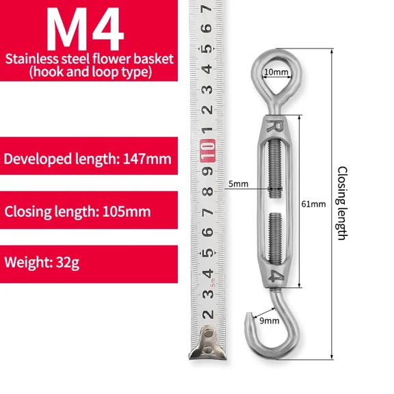 Flower basket screws OC type fastening bolts M4-M12 Wire rope tensioning bolts Expansion screws 304 stainless steel