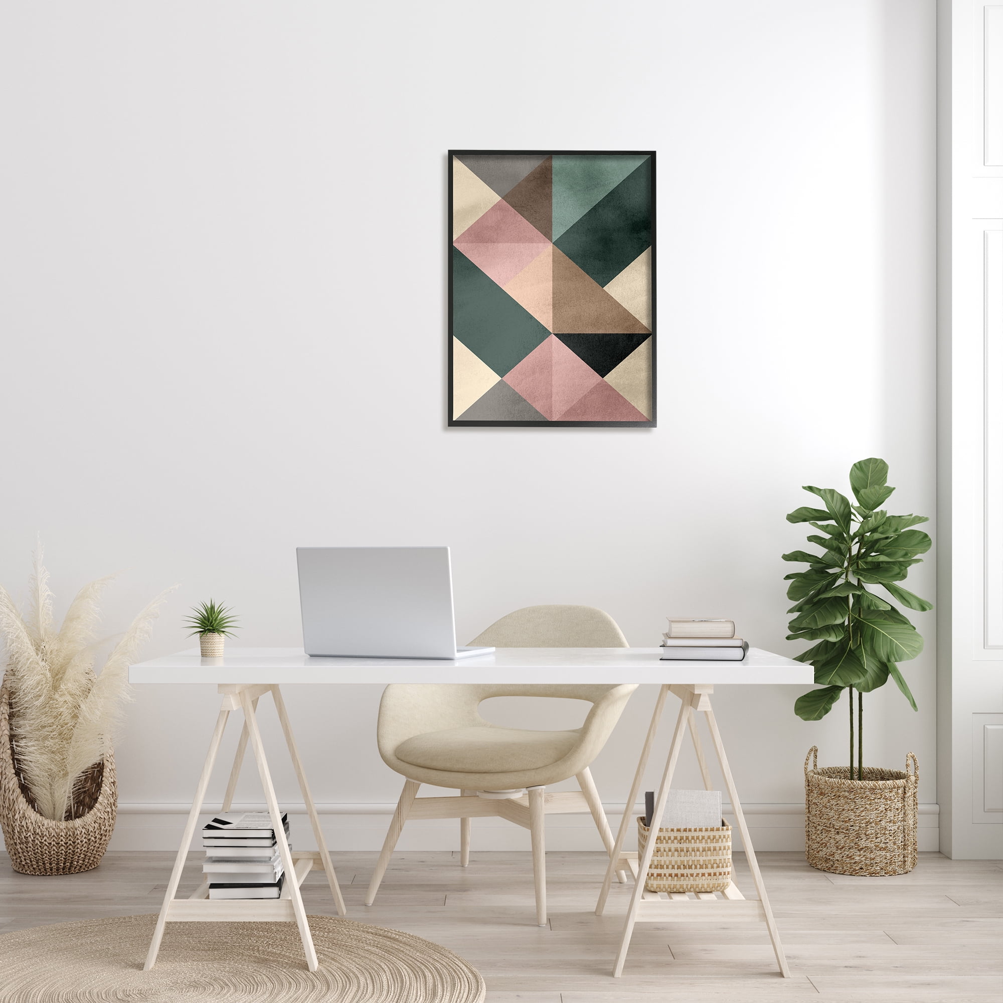 Stupell Indtries Abstract Woven Geometric Shapes Contrasting Triangles Earth Tones,24 x 30,Design by Design Fabrikken