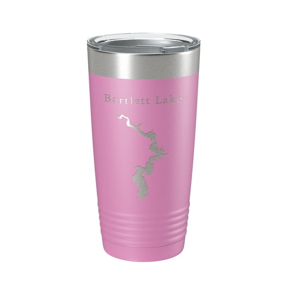 Bartlett Lake Map Tumbler Travel Mug Insulated Laser Engraved Coffee Cup Arizona 20 oz Light Purple