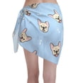 thumbnail image 2 of Kll Cute French Bulldog Print Women'S Sarong Coverups Short Bathing Suit Wrap Skirt Beach Wrap Swimsuit Cover Ups, 2 of 7