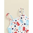 thumbnail image 5 of Musuos Toddler Girls Independence Day Jumpsuit 6M 12M 18M 24M 3Y Sleeveless Stars Popsicle Print Summer Romper, 5 of 8