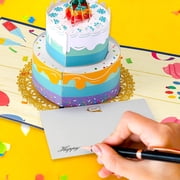 VUDECO Pop Up Birthday Card Happy Birthday Card Birthday Cards for Women 3D Cake Birthday Pop Up Card for Mom Daughter Mothers Pop Up Cards Birthday Cards for Men 3D Pop Up Cards Pop Up Birthday Cards
