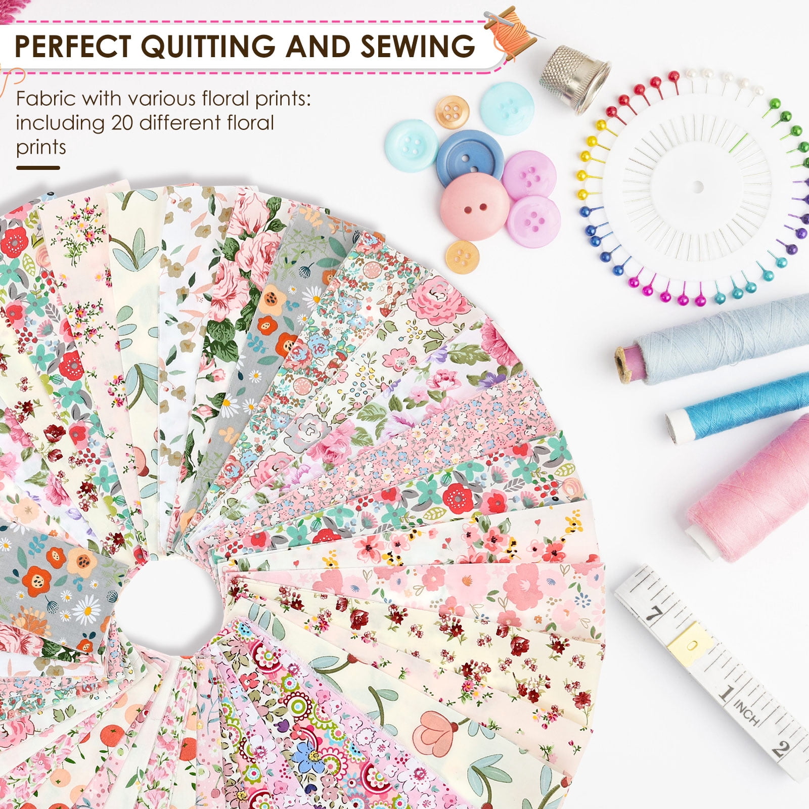 20 Options-Jelly Roll Fabric Precut Strips for Quilting, Crafting, and Sewing, 80 Pcs 2.5" x 19.69" Assorted Bundles for Rug, Quilt Project, DIY Craft and Home Decor-Happy Mermaid
