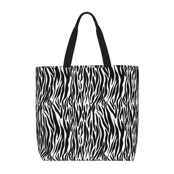 Fotbe Zebra Bolsa Tote con Estampado para Mujer, Bolsos con Cremallera, Bolsa de Hombro Casual de Gran Capacidad con Bolsillos Internos