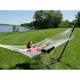 thumbnail image 3 of Cotton Rope Hammock with 3-Beam Stand - Natural, 3 of 10