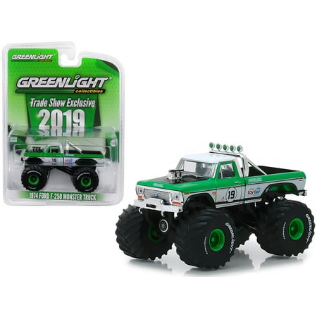 1974 Ford F-250 Monster Truck #19 GreenLight Racing Team \2019 GreenLight Trade Show Exclusive\