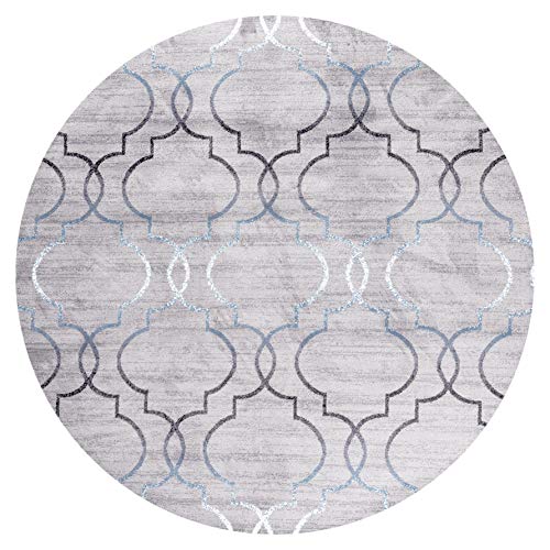 GAD Premium Indoor Contemporary Modern Quatrefoil Area Rug (6'7" Round