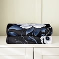 thumbnail image 3 of Manfei Vintage Butterfly Throw Blanket for Couch 90x90 for Girls, Spring Flower Floral Plush Blanket, Black White Marbling Flannel Throw, Super Cozy Room Decorative, 3 of 6