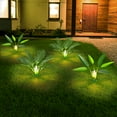 thumbnail image 2 of 2-Pack Solar Christmas Tree Lights Outdoor, 25" Prelit Artificial Palm & Banana Plants with 8 Lighting Modes, Pathway Spike for Yard, Patio, Garden Xmas Decor, 2 of 6