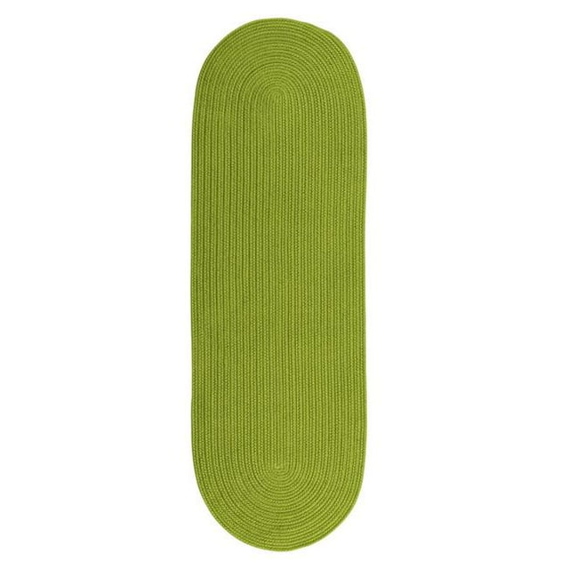 Colonial Mills Rug RV65R028X168 Reversible Flat-Braid Oval Braided Runner Lime - 2 ft. 4 in. x 14 ft.