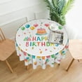 thumbnail image 5 of Happy Birthday Round Tablecloth 60 inch,Birthday Party Supplies Reusable Stain Proof Waterproof Fabric Table Cloths Cover Mat for Kitchen Dinner Tabletop Decor, 5 of 6