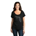 thumbnail image 2 of Thread Tank Home Roots State Florida FL Women's Relaxed Slouchy Dolman T-Shirt Tee Heather Black 2X-Large, 2 of 4