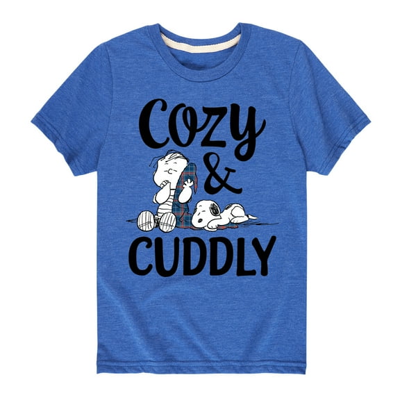 Peanuts - Snoopy and Linus Cozy And Cuddly - Toddler And Youth Short Sleeve Graphic T-Shirt