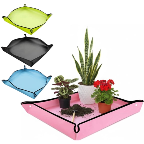 4 Pcs Multicolor Plant Repotting Mat, 20 Inch Square Oxford Fabric Gardening Mat for Mess Control Indoor Transplanting Work