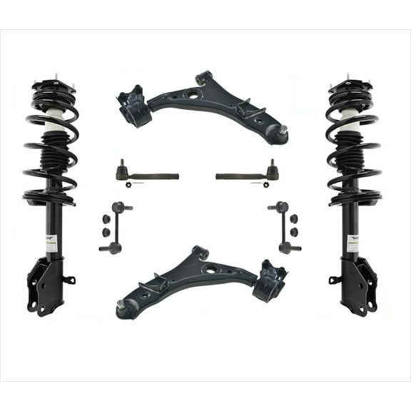 Front Struts Lower Control Arms Tie Rods Links 8 Pcs Kit For 11-14 Ford Edge