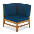 thumbnail image 6 of Noble House 5 Piece Acacia Wood Outdoor Indoor Set, Brown/Blue, 6 of 13