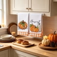 thumbnail image 6 of 2 Pack Kitchen Dish Towels with Fall Thanksgiving Pumpkin Decorations, Highly Absorbent Waffle Weave Hand Towels for Cooking Baking Home Halloween Decor, 24x16 inch Multicolor Harvest Towels, 6 of 6