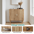 thumbnail image 6 of Semiocthome Kitchen Sideboard Buffet Cabinet with Adjustable Shelf, Line Groove Door, Natural Finish,Packs of 2, 6 of 7