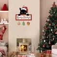 thumbnail image 3 of Festive Christmas Cat Ornament with Santa Hat and Snowflake Design for Wall Door Hanging Decoration, 3 of 7