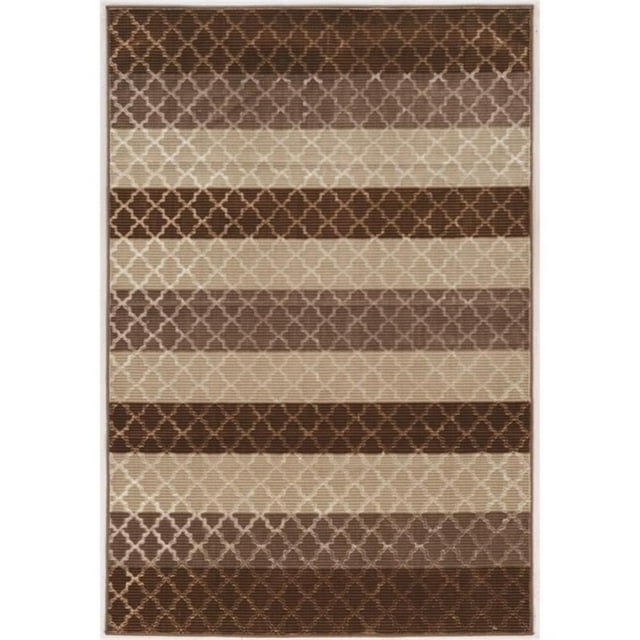 Riverbay Furniture 5' x 7'6" Stripes Rug in Beige and Brown