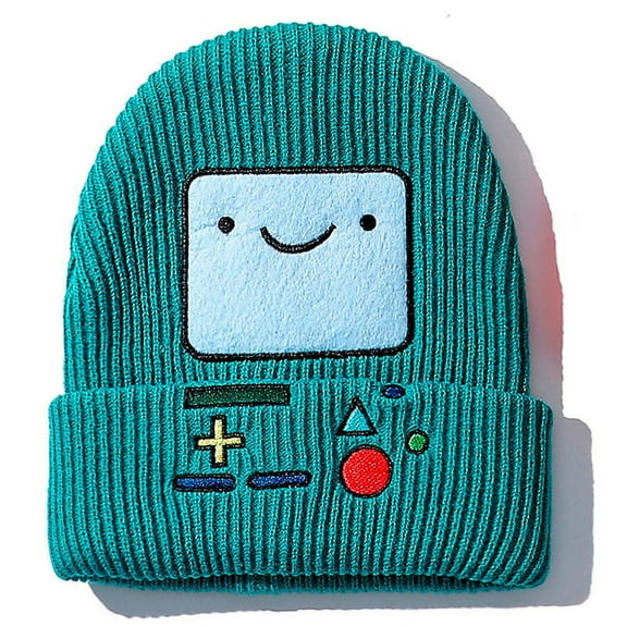 Autumn Winter Knit Hat Cartoon Adventure Time Anime Beanie Hat For Women Men(Lake Blue)