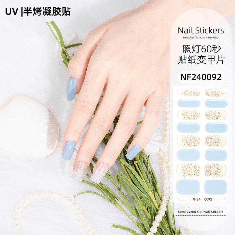 Gel nail stickers UV second generation semi-baked semi-cured nail stickers-NF240092
