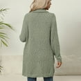 thumbnail image 3 of QUYUON Dressy Cardigans for Women Deals Long Sleeve Long Knit Cardigans for Women Long Sweater Cardigan Women Pockets Cardigan Jacket Style Q-11899 Fall Cardigan Sweater Outerwear Coat Green XL, 3 of 3