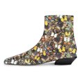 thumbnail image 2 of YDN Women Square Toe Ankle Boots Square Toe Low Heel with Side Zipper Comfy Short Booties Daily Casual Shoes Size 7 Butterfly, 2 of 4