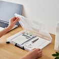 thumbnail image 3 of ziyahi Transparent Portable File Case Double-buckle with Paper Protector Desk Paper Supplies Holder Document Paper Handle Box Containers A4 Thick Whote, 3 of 9