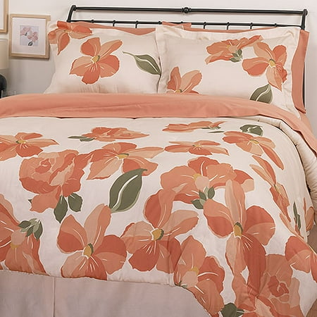 Evelyn Floral Comforter Set, Persimmon