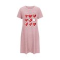 thumbnail image 5 of biudgviw Women's Valentines Nightgown Heart Print Graphic Sleepwear Short Sleeve Crewneck Sleepshirts Casual Soft Pajama Dress S-XXL, 5 of 5