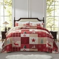 thumbnail image 4 of Christmas Quilt Set 3-Piece King Size Bedspread Coverlet 98''x106'' Lightweight Patchwork Oversized Bedding Set with 2 Pillow Shams for All Seasons, 4 of 8