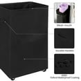thumbnail image 2 of 23" Rolling Foldable Slim Laundry Basket with Lid Breathable Mesh Cover, Laundry Hamper on Wheels Tall Thin Dirty Cotton Corner Bin for Home,Black, 2 of 7