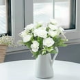 thumbnail image 1 of Ramo de flores de seda | Claveles artificiales para decoración del hogar | Centro de mesa para bodas y fiestas | Flores artificiales rosas, azules y blancas, 1 of 6