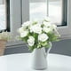 thumbnail image 1 of Ramo de flores de seda | Claveles artificiales para decoración del hogar | Centro de mesa para bodas y fiestas | Flores artificiales rosas, azules y blancas, 1 of 6