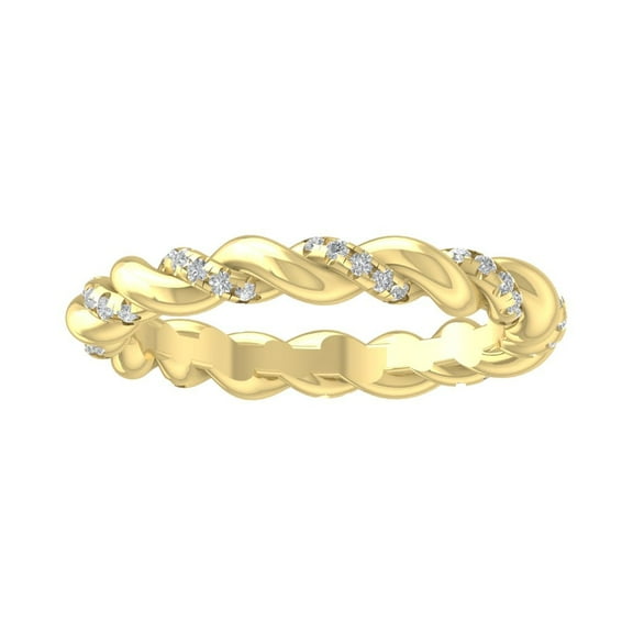 ARAIYA FINE JEWELRY 10K Yellow Gold Lab-Grown Diamond Wedding Ring (1/3 cttw Round-shape Lab-Grown Diamonds (D-F Color, VS Clarity) Size 8.5