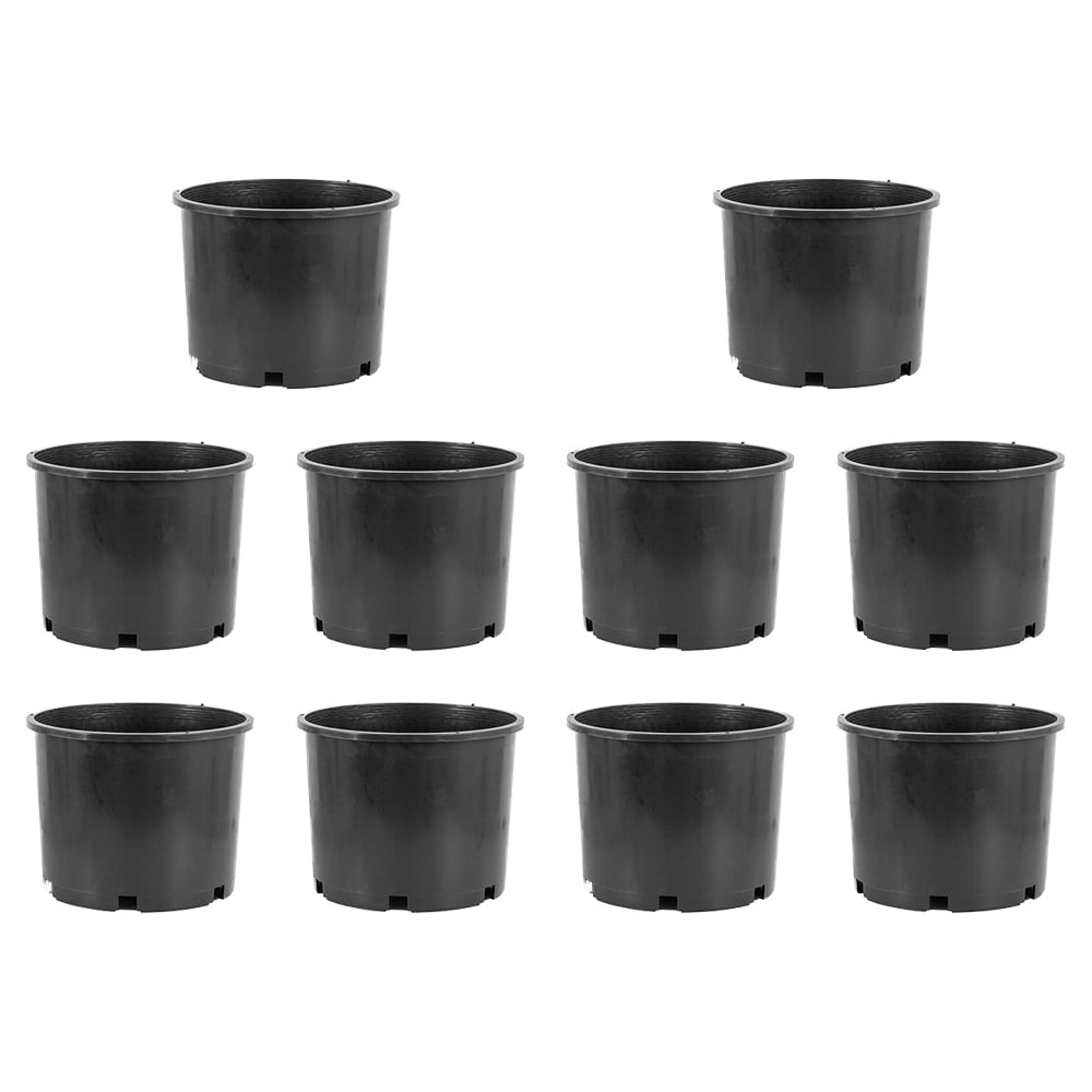 3 Gallon Calipots 10-Pack 3 Gallon Premium Black Plastic Nursery Plant Container Garden Planter Pots 
