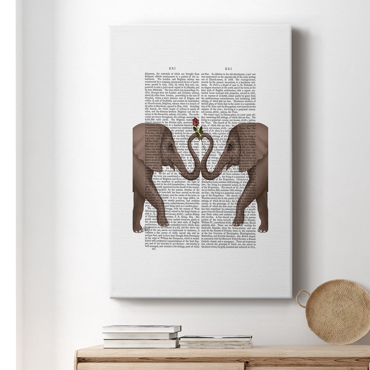 Elephants Heart and Rose Premium Gallery Wrapped Canvas - Ready to Hang