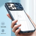 thumbnail image 4 of Funda de teléfono de protección de lente de cámara deslizante para iPhone 15, 14, 12, 11, 13 Pro Max, XS Max, XR, X, silicona líquida suave, cubierta transparente a prueba de golpes, 4 of 5