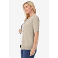 thumbnail image 3 of Woman Within Plus Size Perfect Elbow-Length Sleeve Cardigan Sweater, 3 of 5