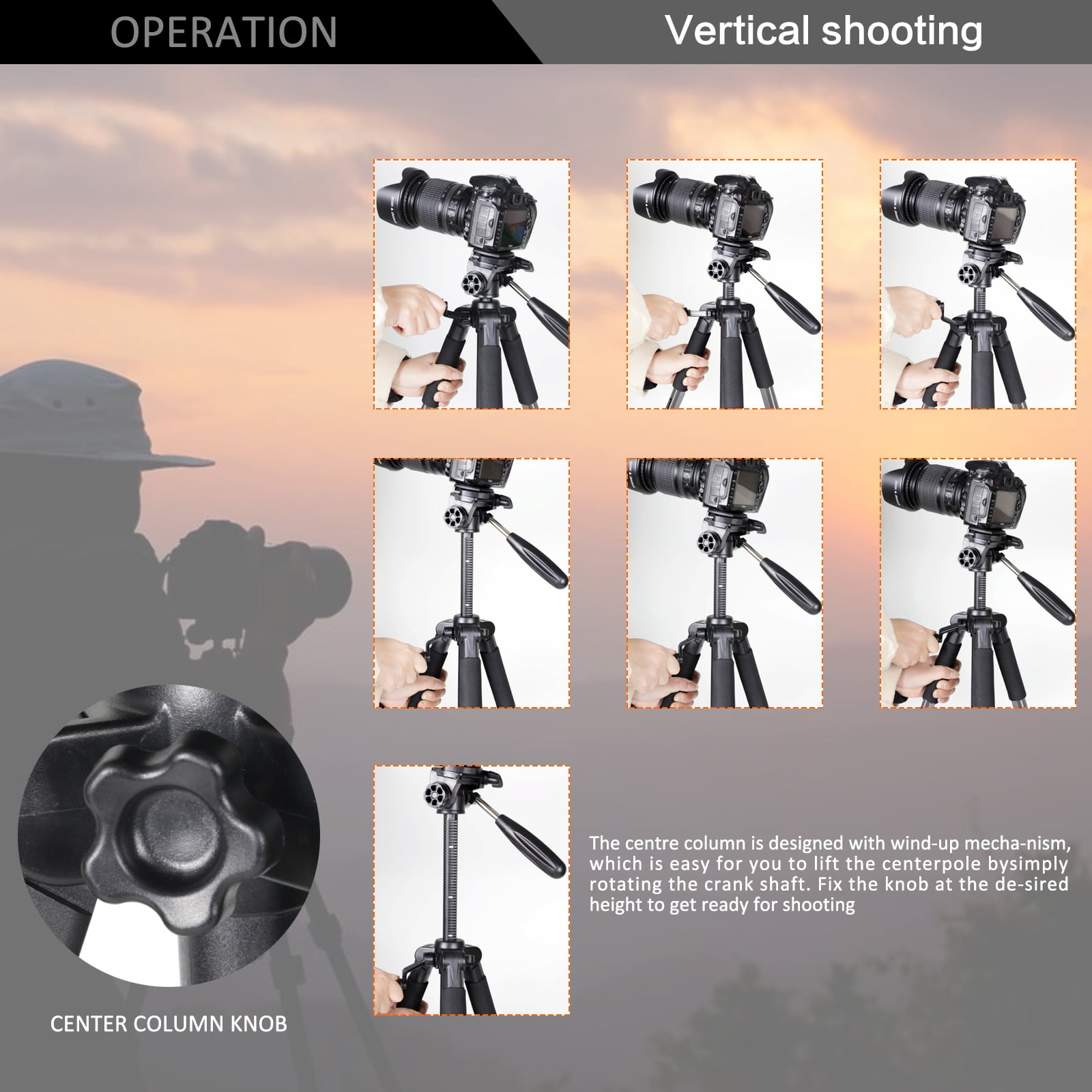 ZOMEI 55" Tripod Travel Camera Tripod with 3-Way Pan Head and Phone Holder Mount for Gopro,Projector,Smartphones Webcam,Spotting Scopesto Live Broadcast and DSLR EOS Canon Nikon Sony Samsung