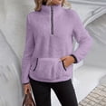 thumbnail image 5 of KICILVS Womens Fleece Half Zip Pullover with Front Kangaroo Pocket Cozy Warm Winter Casual Daily Loungewear Tops, 5 of 7