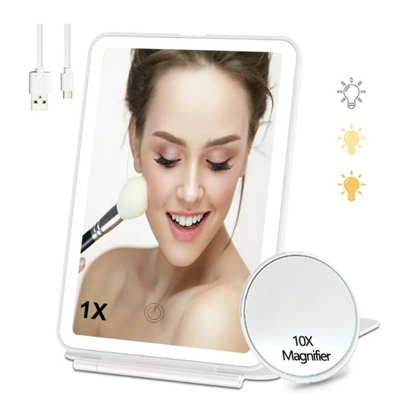 SunshineFace Rechargeable Makeup Mirror, Portable Lighted Makeup Mirror